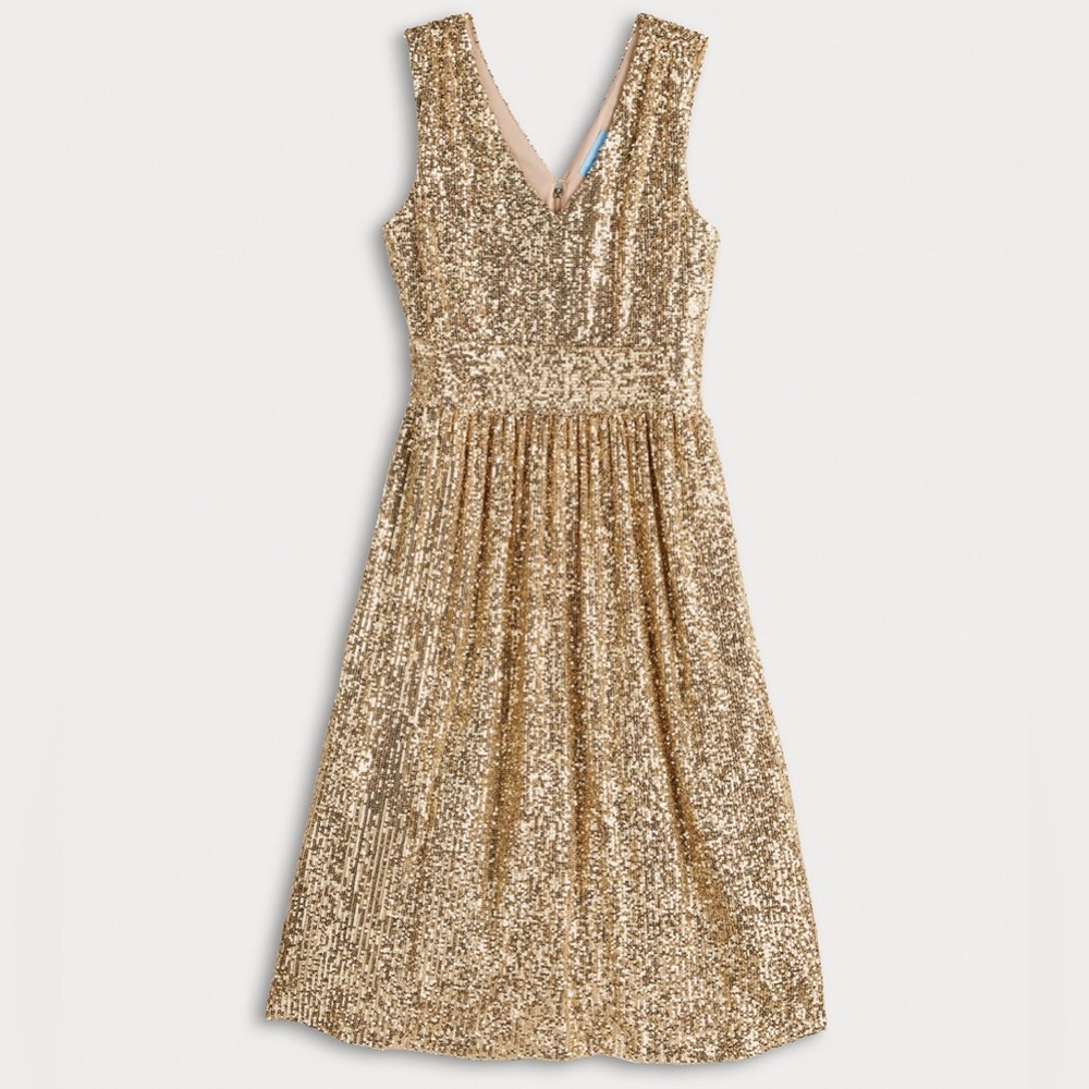 Draper James RSVP Gold Sequin Dress-Size 14